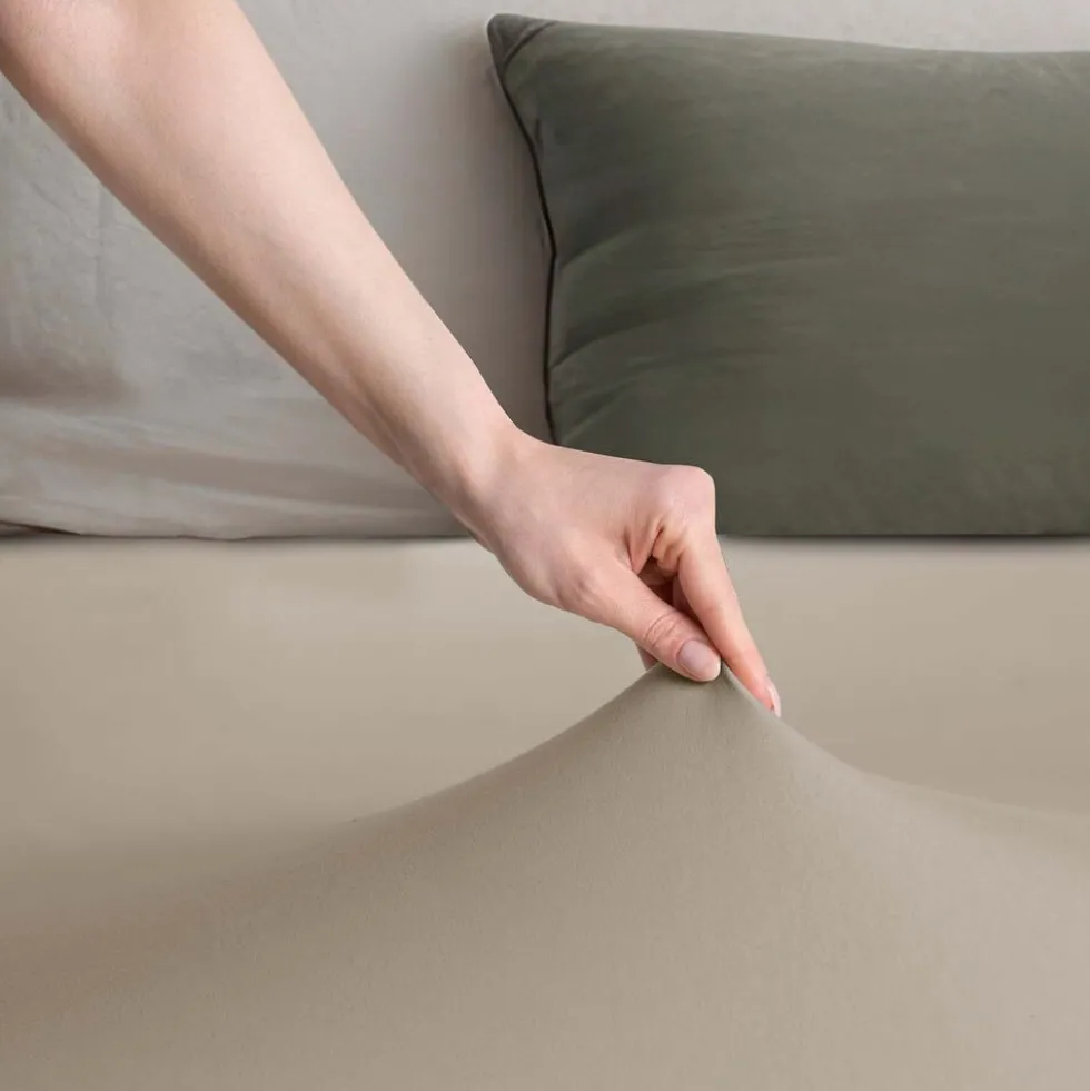 Prześcieradło z gumką 80-90 x 200 cm Restilo Amber, cappuccino