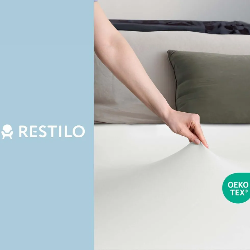 Prześcieradło z gumką 80-90 x 200 cm Restilo Amber, białe