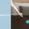 Prześcieradło z gumką 80-90 x 200 cm Restilo Amber, czekoladowe