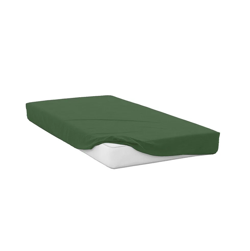 Prześcieradło z gumką 180 x 200 x 25 cm Soft Jersey, zielone