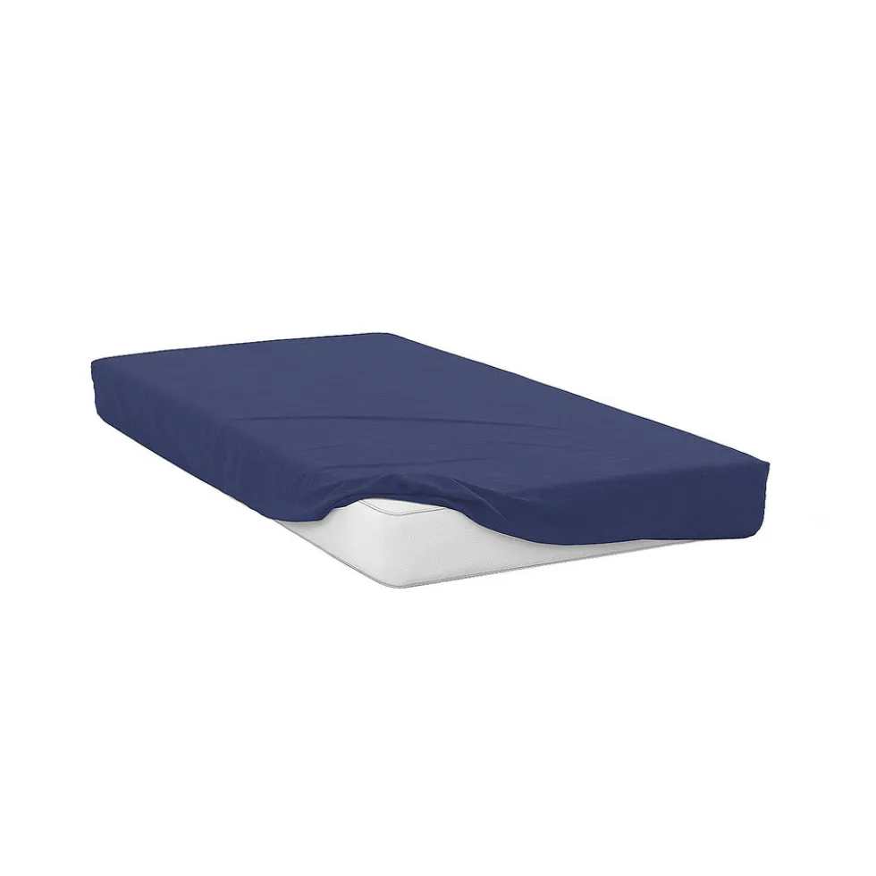 Prześcieradło z gumką 90 x 200 x 25 cm Soft Jersey, granatowe