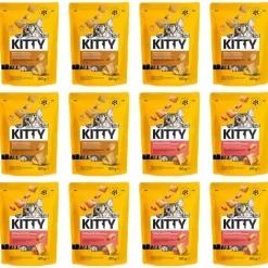 Przekąska dla kota Kitty, poduszeczki, ser lub pomidor, 12 x 180 g