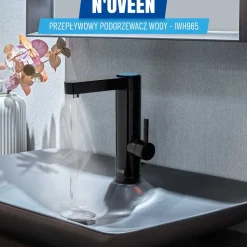 Przepływowy podgrzewacz wody Noveen IWH965 Inox, LED, 2 – 2,5 l/min