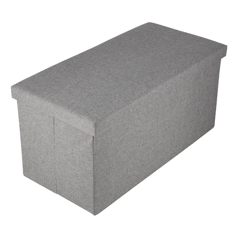 Puf ze schowkiem Smukee Home, 76 x 38 x 38 cm, szary