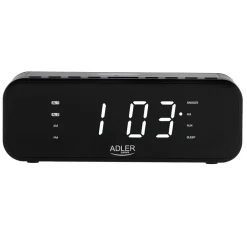 Radiobudzik FM Adler AD 1192B, z bezprzewodową ładowarką, czarny