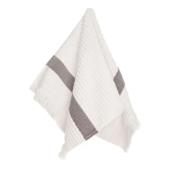 Ręcznik bawełniany frotte Faro Fala, 500 gsm, 30 x 50 cm, z frędzlami, ecru