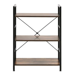 Regał loft 60 x 28 x 85 cm OTE, 3 półki, melamina, ciemnobrązowy