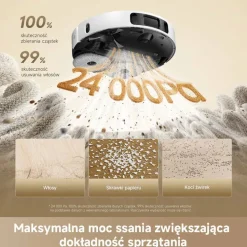Robot sprzątający Dreame L40 Ultra A, 24 kPa, z funkcją mopowania, biały