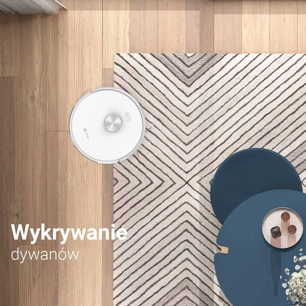 Robot sprzątający EZVIZ RE4 Plus, ze stacją opróżniającą, biały