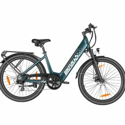 Rower elektryczny damski Bikfun AMAK00053, koła 26'', ciemnozielony