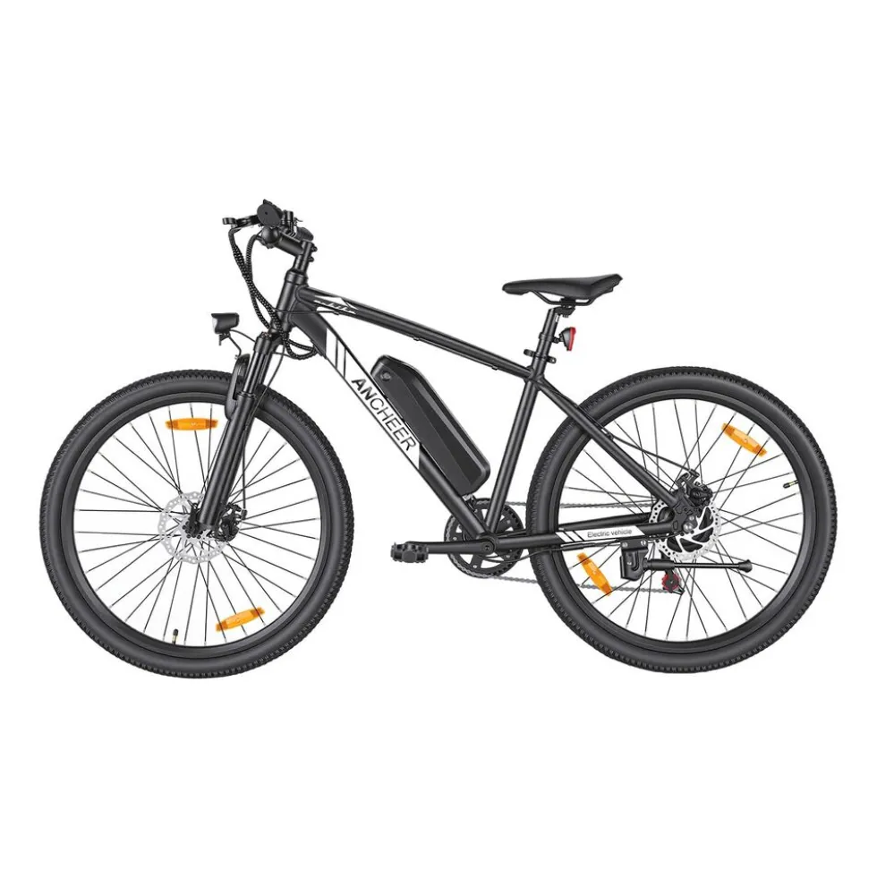Rower elektryczny MTB Ancheer, 27,5”, czarny z białymi elementami