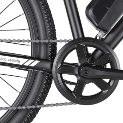 Rower elektryczny MTB Ancheer, 27,5”, czarny z białymi elementami