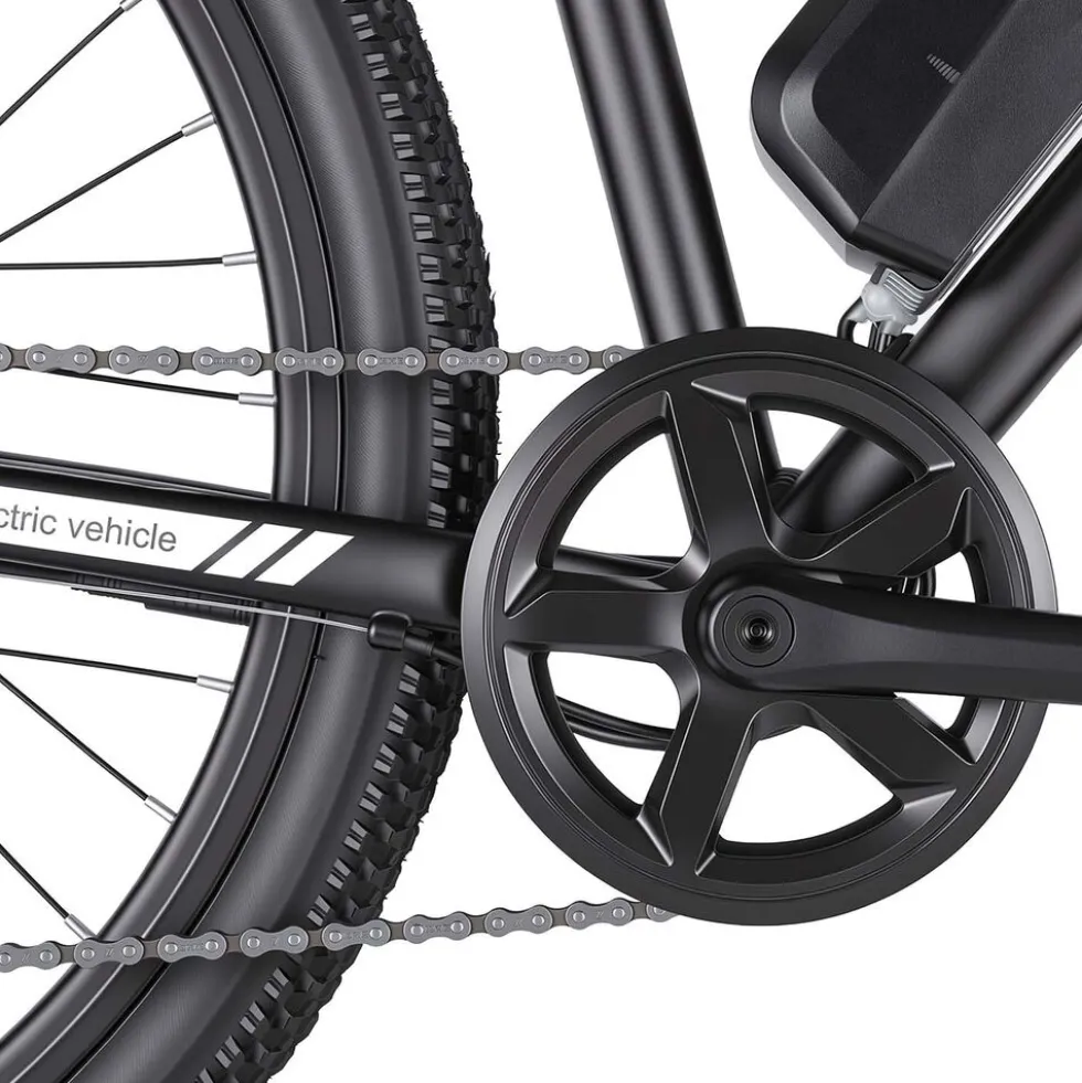 Rower elektryczny MTB Ancheer, 27,5”, czarny z białymi elementami