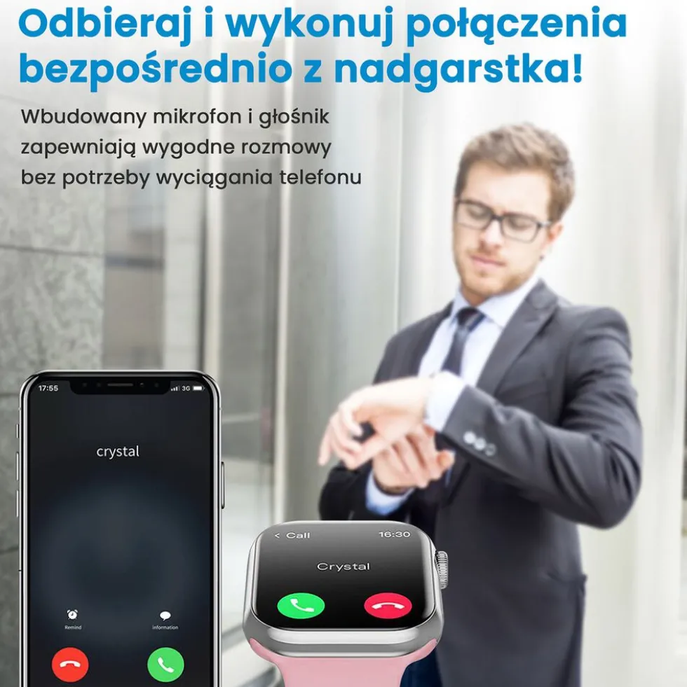 Smartwatch Extralink Lifestyle Watch9, 2 opaski, srebrny