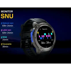 Smartwatch Tracer GP-Fit2, 1,43'', wodoodporny, 2 paski, czarny, granatowy