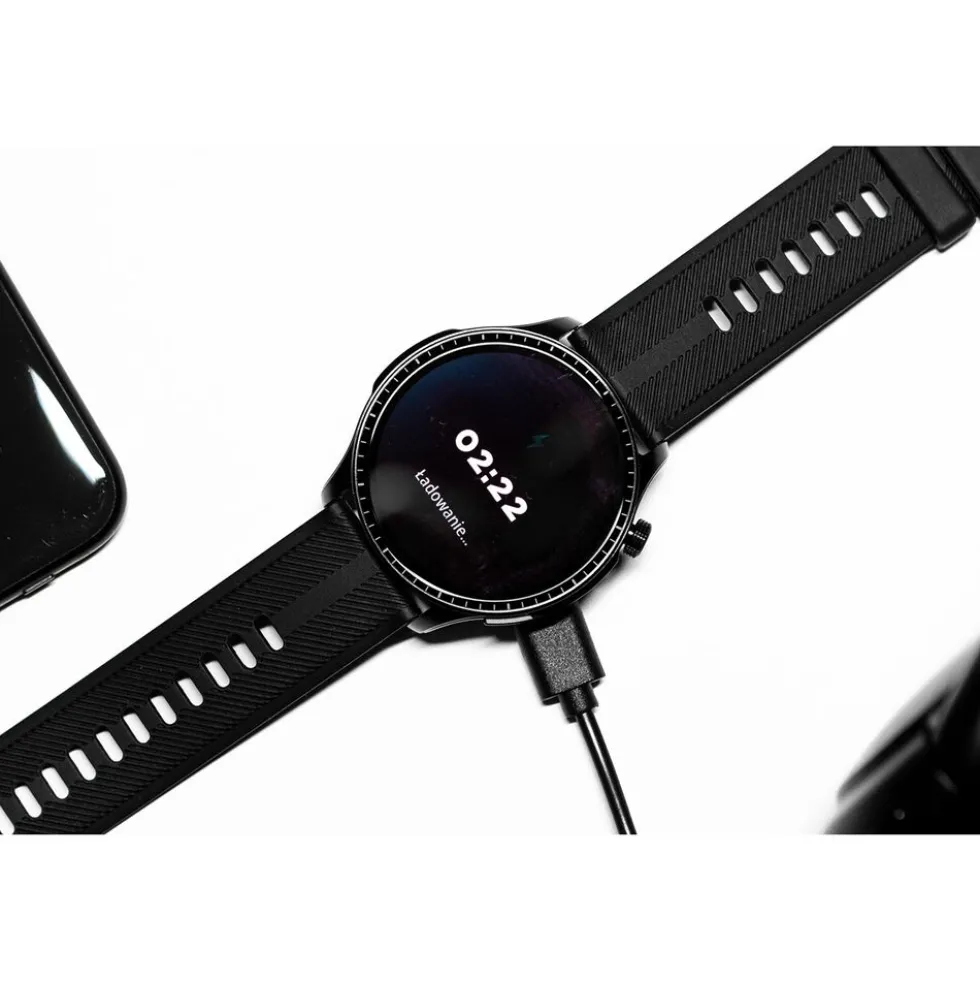 Smartwatch Tracer SM7 Shadow, Amoled, czarny