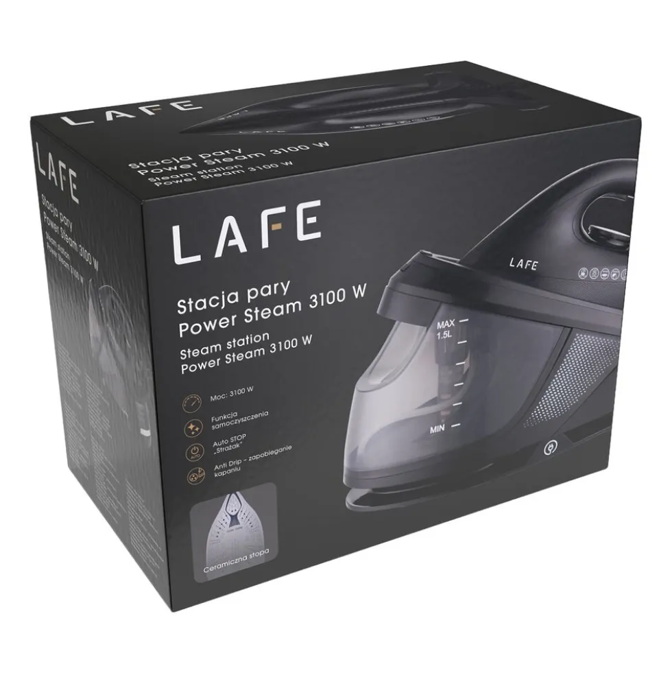 Stacja pary Lafe Power Steam, 3100 W, 80 g/min