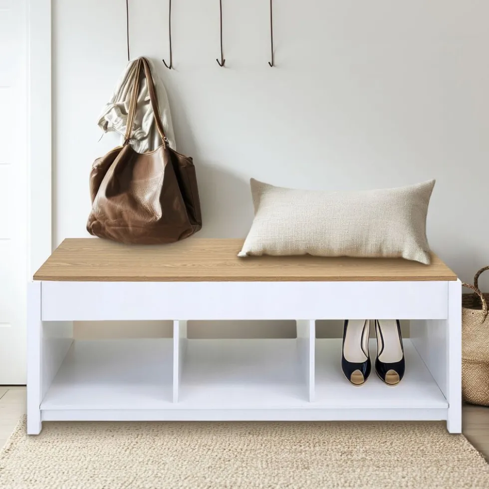 Stolik kawowy 48-62 x 50 x 105 cm Jumi, z podnoszonym blatem, biały