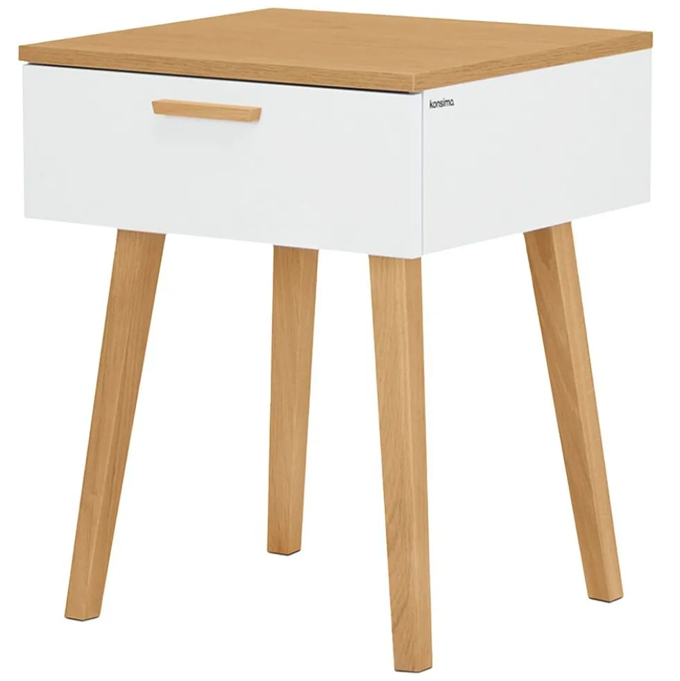 Stolik nocny Frisk 60 cm, biały