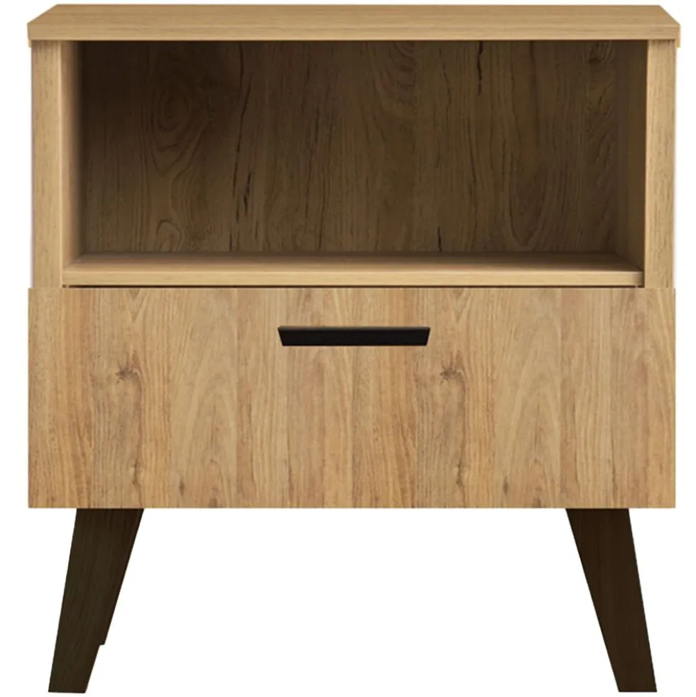 Stolik nocny Frisk 50 cm, skandynawski styl, naturalny dąb