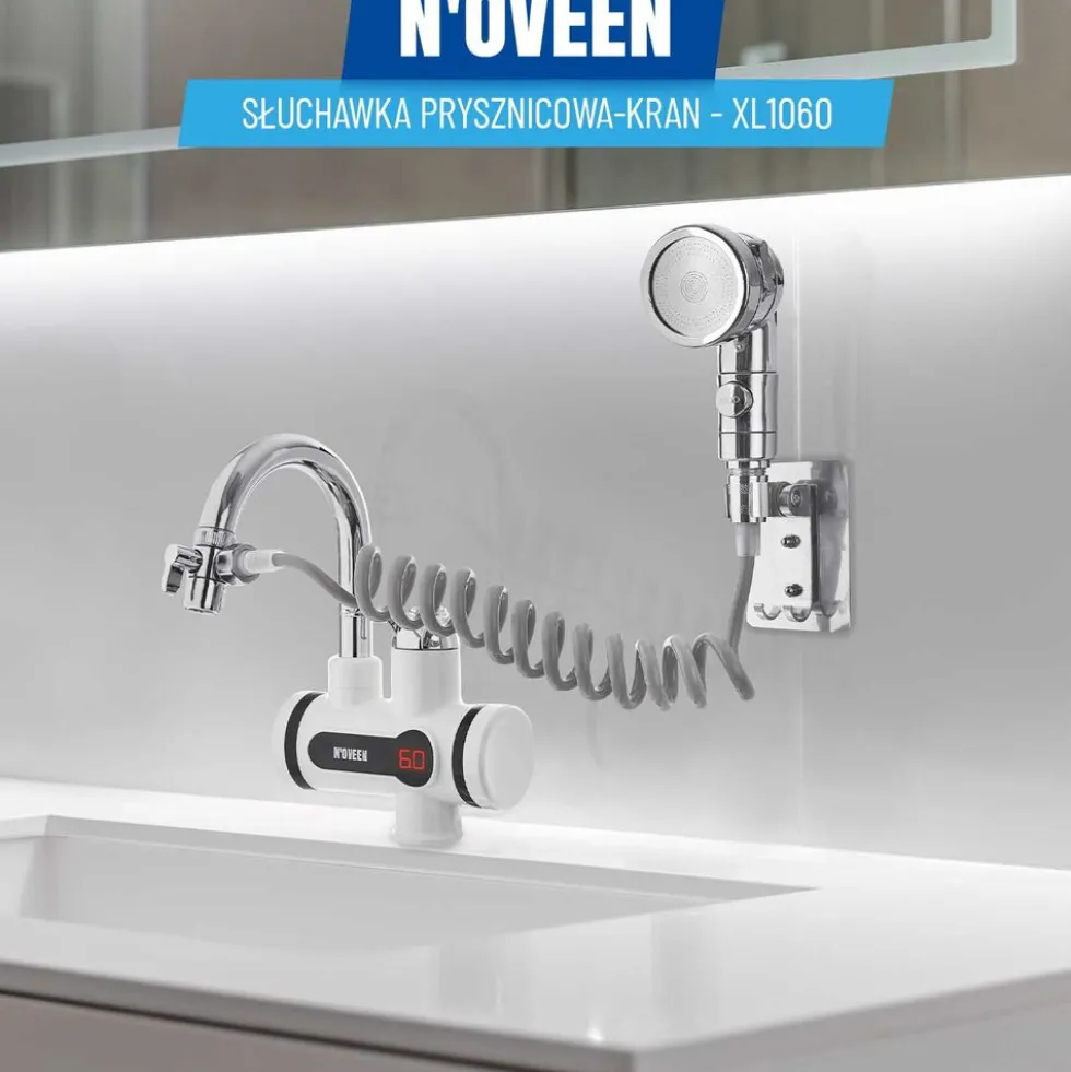 Słuchawka prysznicowa kran Noveen XL1060, srebrna