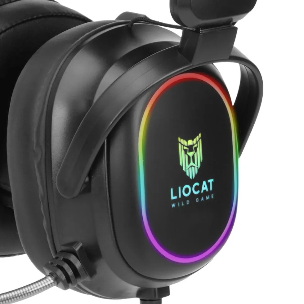 Słuchawki gamingowe Liocat HP 641 C, przewód 1,9 m, czarne