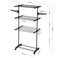 Suszarka na pranie Konighoffer CR-TR-25, 18 m, pionowa, czarna