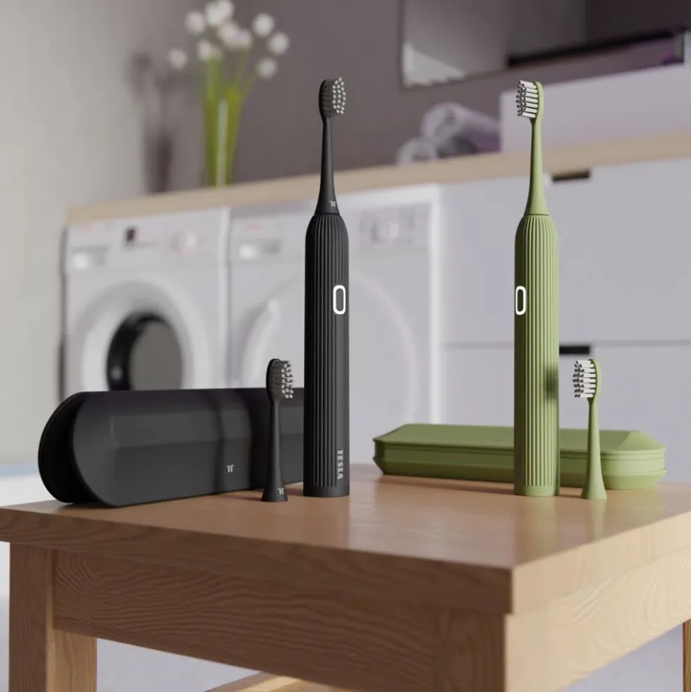 Szczoteczka soniczna Tesla Smart TS200 Bluetooth, zielona, 3 końcówki