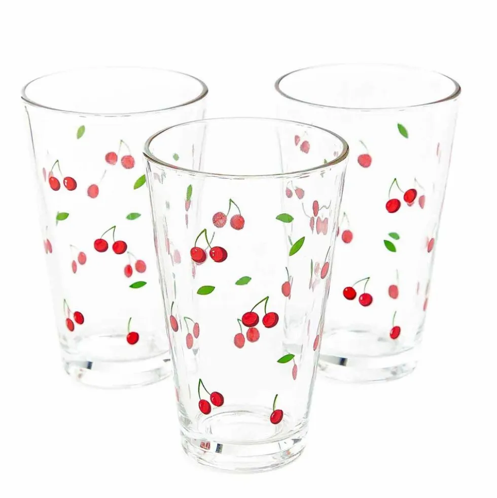 Szklanki Homla Token Summer, 3 sztuki, 300 ml, wiśnie