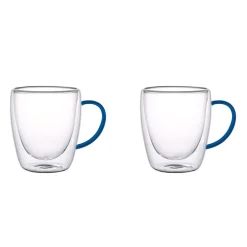 Szklanki termiczne MG Home Renza, 2 sztuki, 300 ml, z granatowym uchem