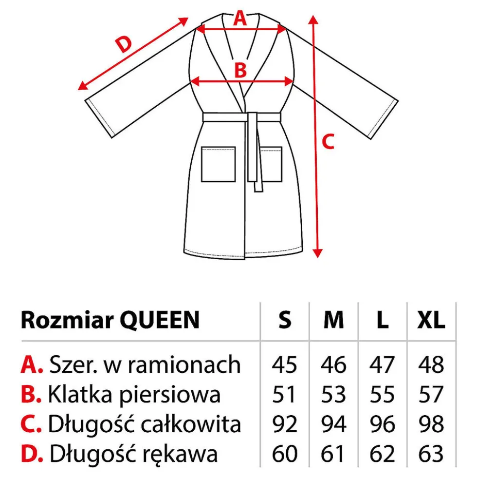 Szlafrok Comfort Queen, brudny róż, M