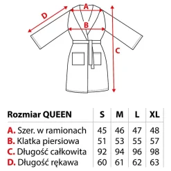 Szlafrok Comfort Queen, srebrny, XL