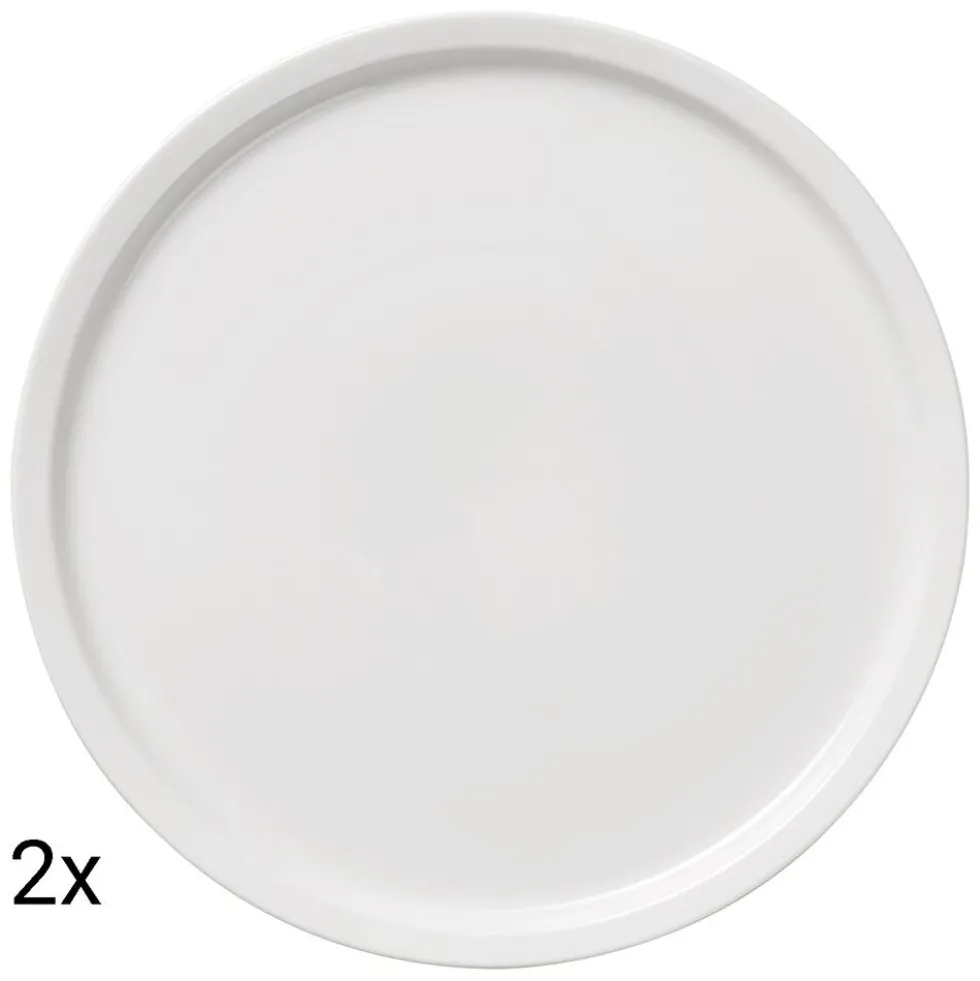 Talerz do pizzy z porcelany MG Home Napoli, 2 szt., 30 cm, biały