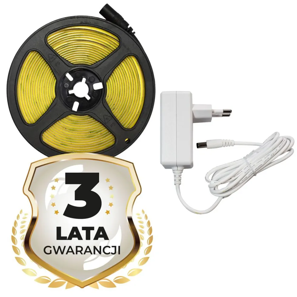 Taśma LED COB 320/m 6000K IP20 Eko-Light, 5 m, z zasilaczem