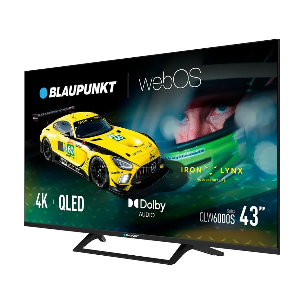 Telewizor 43” Blaupunkt 43QLW6000S, Smart TV WebOS, QLED 4K, bezramkowy