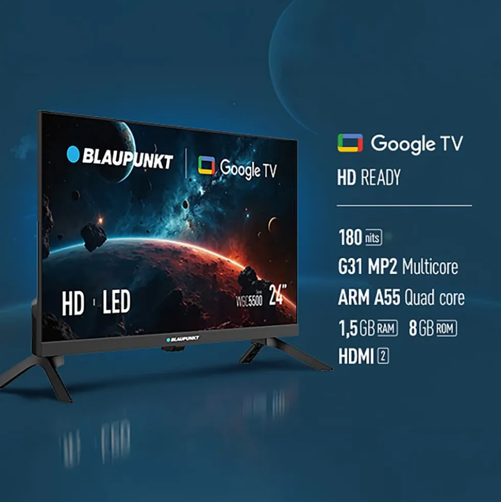 Telewizor 24” Blaupunkt 24WGC5500S, LED, HD Ready, Google TV, DVB-T/T2/C/S/S2