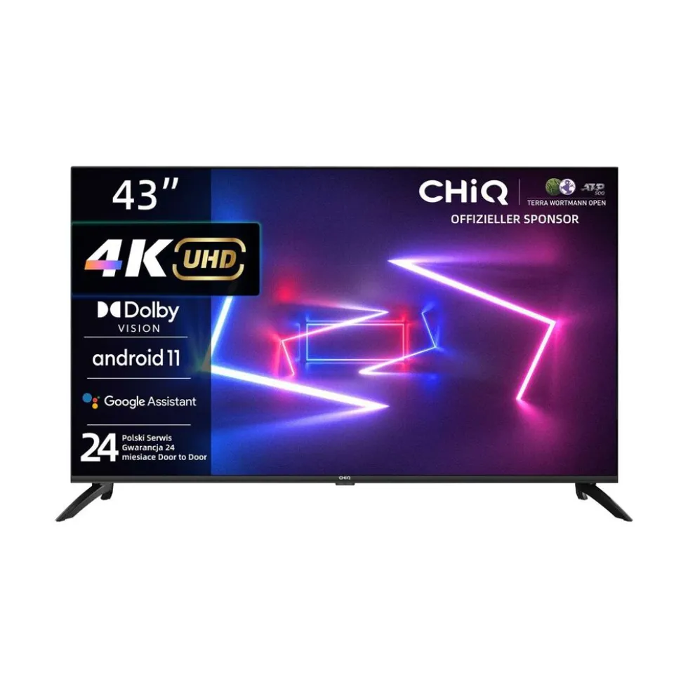 Telewizor 43” CHiQ U43G7LX, bezramkowy, 4K Ultra HD, Android TV