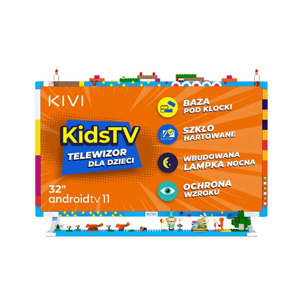 Telewizor dla dzieci 32” KIVI KidsTV, LED, Full HD, niebieski
