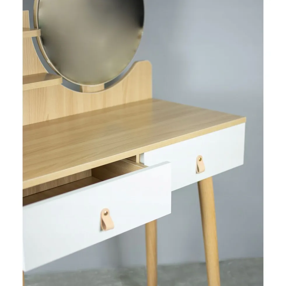 Toaletka kosmetyczna z lustrem Jumi Scandi, 120 x 40 x 80 cm