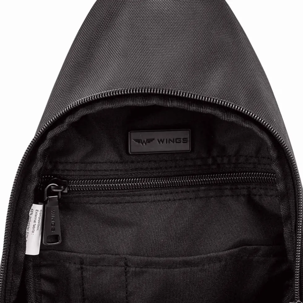 Torba męska crossbody Wings Brant BRT03, 17 x 6 x 35 cm, 3 l, czarna