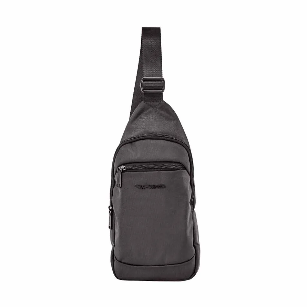 Torba męska crossbody Wings Brant BRT03, 17 x 6 x 35 cm, 3 l, czarna