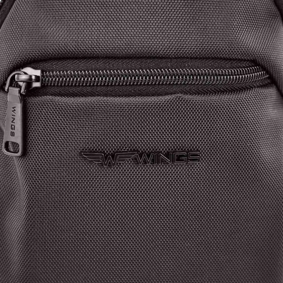 Torba męska crossbody Wings Brant BRT03, 17 x 6 x 35 cm, 3 l, czarna