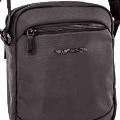 Torba męska crossbody Wings Brant BRT02, 21 x 8 x 26 cm, 4 l, czarna