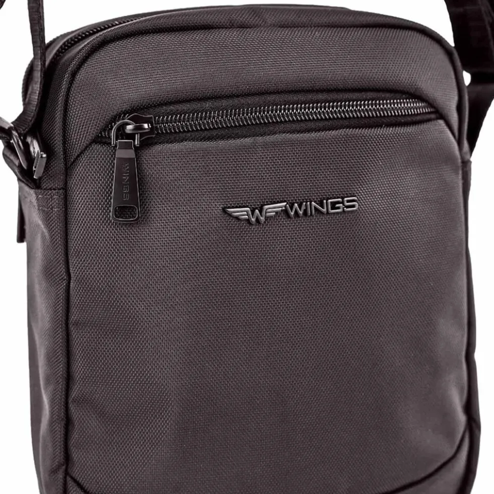 Torba męska crossbody Wings Brant BRT02, 21 x 8 x 26 cm, 4 l, czarna