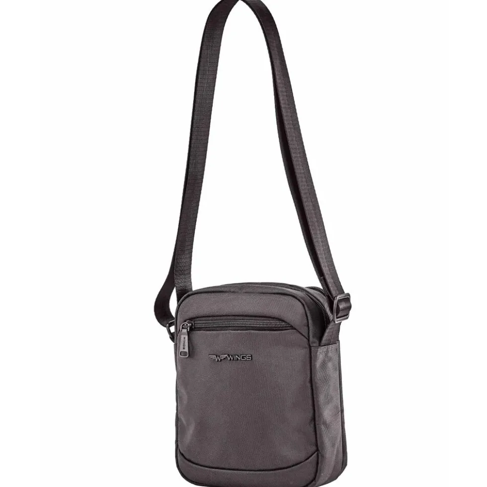 Torba męska crossbody Wings Brant BRT02, 21 x 8 x 26 cm, 4 l, czarna