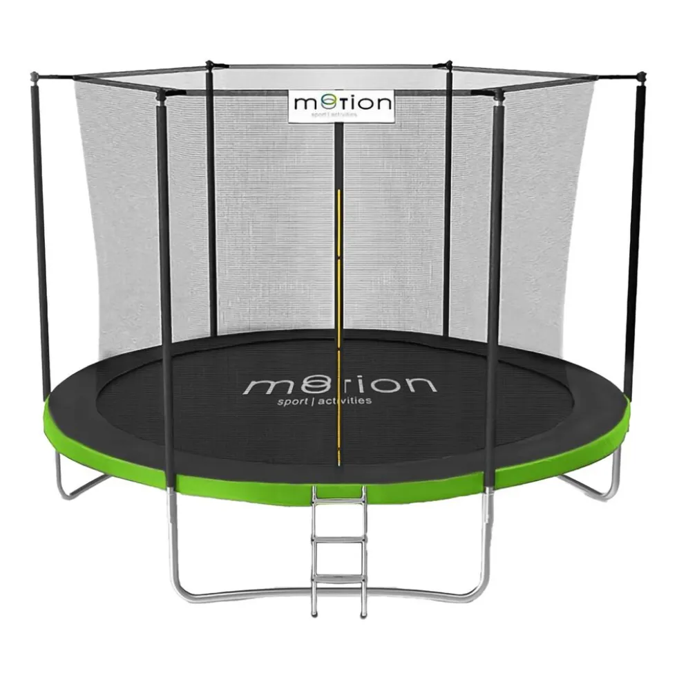 Trampolina Jumi Motion 8FT, 244 cm, z siatką wewnętrzną, zielona