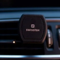 Uchwyt na telefon do samochodu do kratki Swissten, magnetyczny, obrotowy