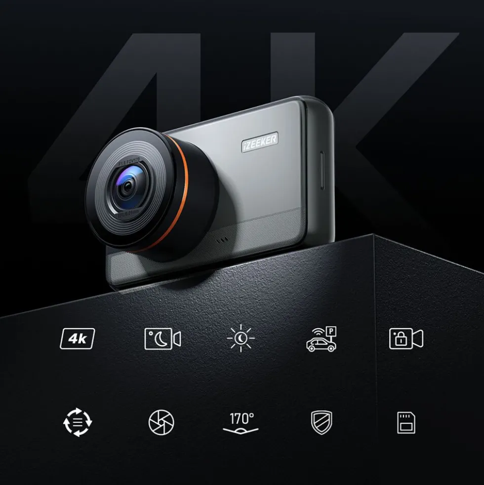 Wideorejestrator iZeeker iD400, ekran 3'', 4K Ultra HD