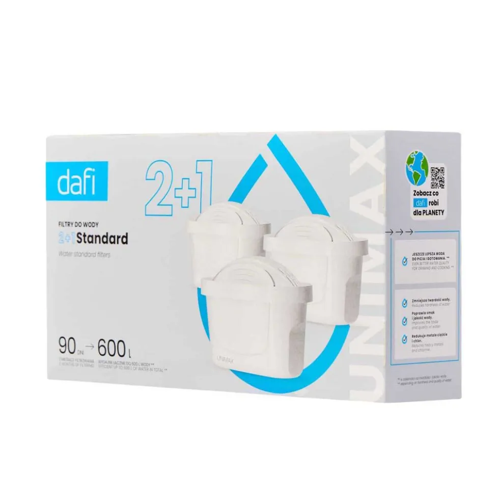 Wkład filtrujący do dzbanka Dafi, 3 x wkład Standard Unimax