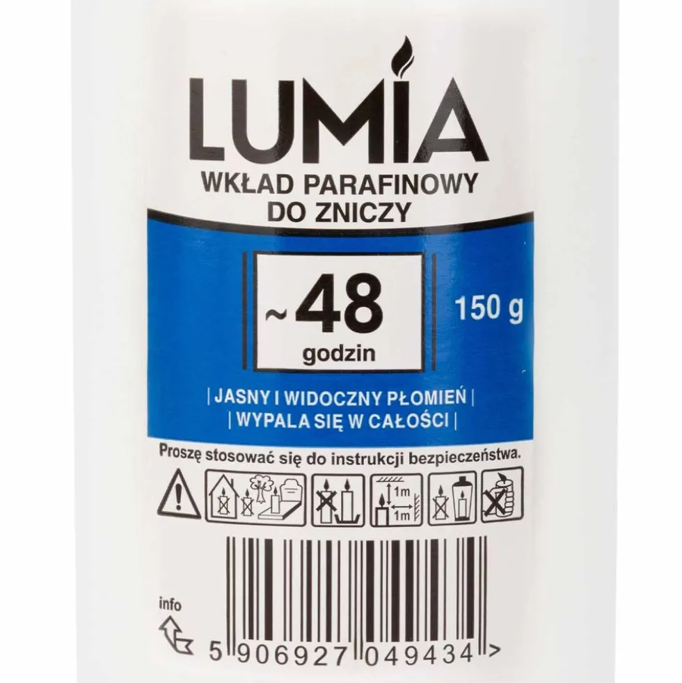 Wkład parafinowy do zniczy Lumia, 48 godzin, 150 g, 15 sztuk